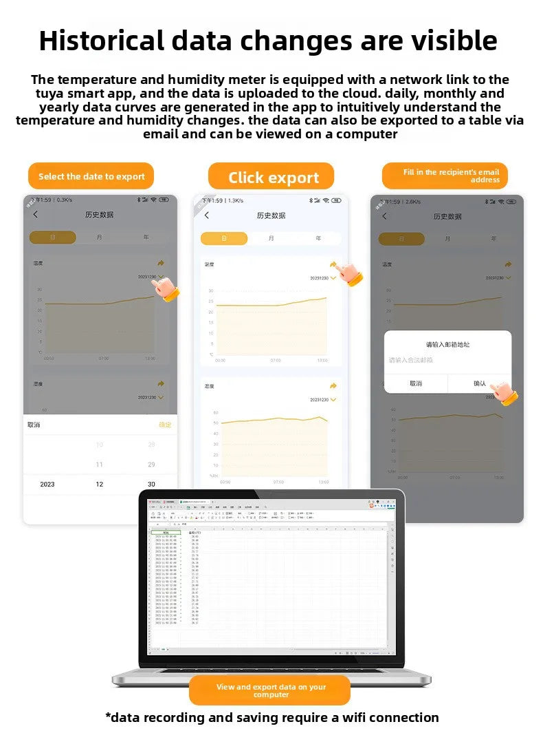 Wireless Smart Home WIFI Temperature Humidity Meter Home Weather Sensor Indoor Outdoor Hygrometer Thermomet