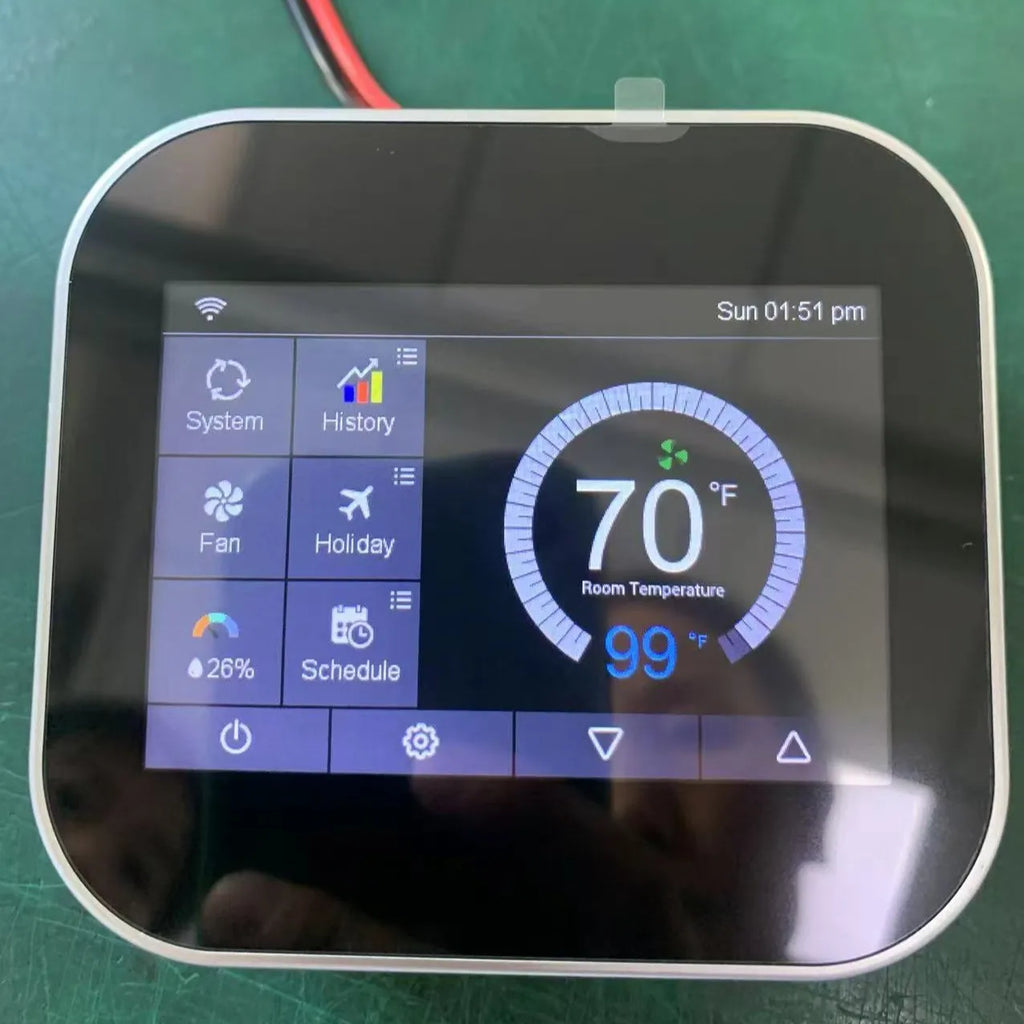 Smart Home & Hotel Color Screen Touch Thermostat with Wi-Fi App Control for Air Conditioning Floor Heating Temperature Control